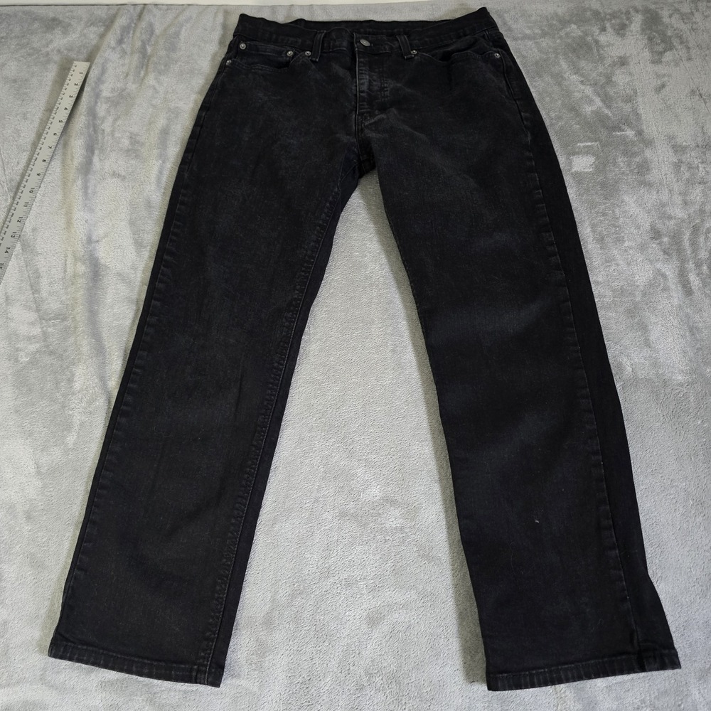 Levis Jeans Mens 34x27 Black Wash 502 Straight Leg Normcore Casual Classicore